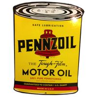 Pennzoil Motor Oil Can Emaille Logobord 27,5 X 19,5 cm - thumbnail