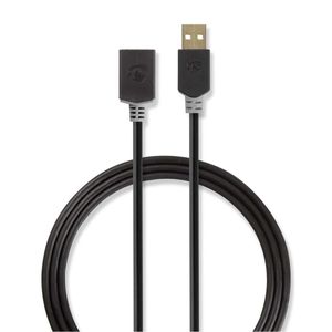 Nedis CCBW60010AT20 USB-kabel 2 m USB 2.0 USB A Antraciet