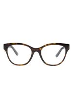 Dolce & Gabbana Eyewear lunettes de vue rondes à plaque logo - Marron