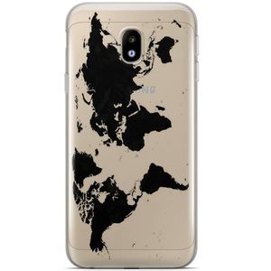 Samsung Galaxy J3 2017 siliconen hoesje - Wereldmap