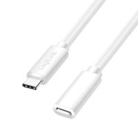 Logilink CU0221 - USB 2.0 Type-C verlengkabel met PD ondersteuning (PowerDelivery), kleur: wit, kabellengte: 2m
