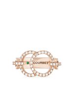 Courbet bague CELESTE en or rose recyclé 18ct pavée de diamants créés en laboratoire - thumbnail