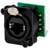 Neutrik NE8FDV-YK-B RJ45 chassisbus, zwart verchroomde D-behuizing