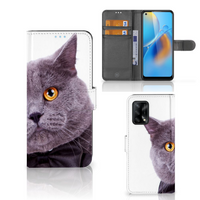 OPPO A74 4G Telefoonhoesje met Pasjes Kat