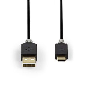 Kabel USB 2.0 | Type-C male - A male | 1,0 m | Antraciet [CCBW60600AT10]