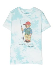 Ralph Lauren Kids t-shirt tie dye à logo imprimé - Bleu