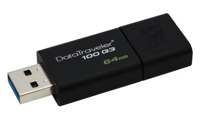 Kingston Technology DataTraveler 100 G3 USB flash drive 64 GB USB Type-A 3.2 Gen 1 (3.1 Gen 1) Zwart Kingston Technology DataTraveler 100 G3 USB flash drive 64 GB USB Type-A 3.2 Gen 1 (3.1 Gen 1) Zwart