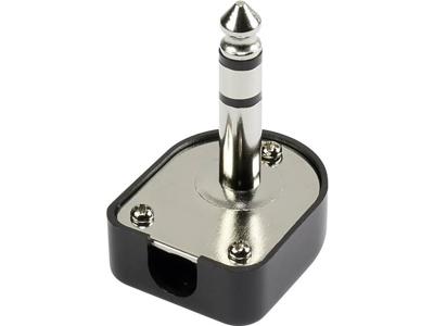 TRU COMPONENTS 595208 Jackplug 6.35 mm Stekker, haaks Aantal polen: 3 Stereo Zwart 1 stuk(s)