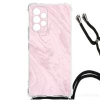 Samsung Galaxy A53 Anti-Shock Hoesje Marble Pink - Origineel Cadeau Vriendin