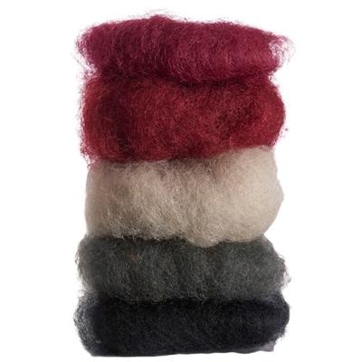 Glückskäfer gekaarde wol 50 gram 5 stuks zwart