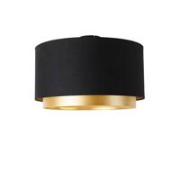 QAZQA Moderne plafondlamp zwart met goud 47 cm duo kap - Combi - thumbnail