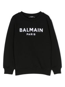 Balmain Kids sweat en coton à logo imprimé - Noir