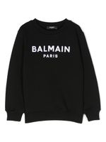 Balmain Kids sweat en coton à logo imprimé - Noir - thumbnail