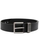 Armani Exchange ceinture en cuir à logo embossé - Noir