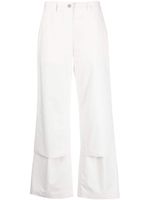 Jil Sander pantalon coupe ample à effet superposé - Blanc