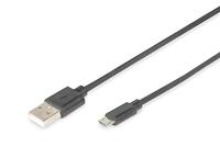 DIGITUS USB 2.0 aansluitkabel - 1.8 m - USB A (St) naar USB Micro B (St) - 480 Mbit/s - Blister - Zwart