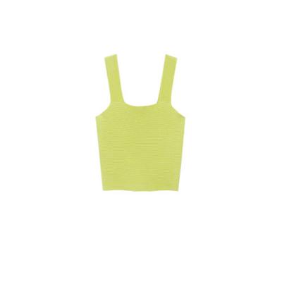 Mango ribgebreide crop top lichtgroen