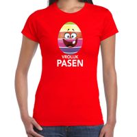 Paasei vrolijk Pasen t-shirt rood voor dames - Paas kleding / outfit