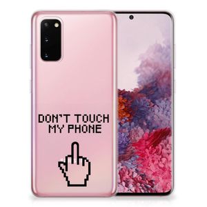 Samsung Galaxy S20 Silicone-hoesje Finger Don't Touch My Phone