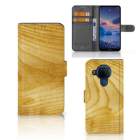 Nokia 5.4 Book Style Case Licht Hout