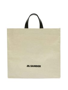 Jil Sander sac cabas en coton à logo imprimé - Tons neutres