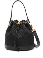 Tory Burch sac seau à plaque T Monogram - Noir