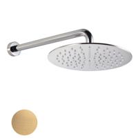 Sub 200 ronde hoofddouche 25 cm met douchearm cm, mat goud