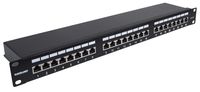 Intellinet 24-Port Cat6a Patchpanel geschirmt 1HE Kabeleinführung 90° abgewinkelt schwarz 24 poorten Patchpaneel 483 mm (19) 1 HE Zwart Ingericht - thumbnail