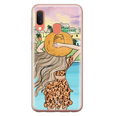 Samsung Galaxy A20e siliconen hoesje - Sunset girl Samsung Galaxy A20e siliconen hoesje - Sunset girl