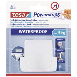 tesa POWERSTRIPS® Waterproof dubbele haak Wit Inhoud: 1 stuk(s)