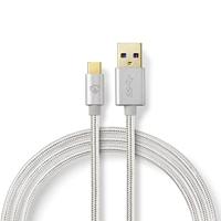 Nedis USB-C naar USB-A kabel - USB3.0 - tot 3A / aluminium - 1 meter
