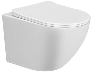 Mueller Rivel rimless verkort toilet met softclose zitting Mueller Rivel rimless verkort toilet met softclose zitting