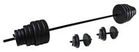 Tunturi Gewichten - Halterset - Dumbell Set - 50kg - Vinyl - 1x Halterstang + 2x Dumbbellstangen