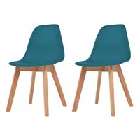 Eetkamerstoelen 2 st kunststof turquoise - thumbnail