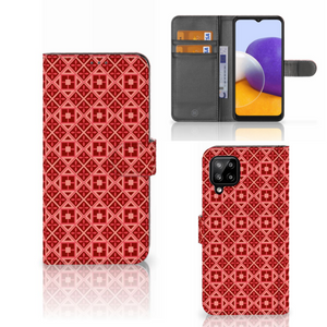 Samsung Galaxy A22 4G | M22 Telefoon Hoesje Batik Rood