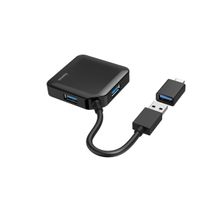 Hama 00200116 interface hub USB 3.2 Gen 1 (3.1 Gen 1) Type-A + Type-C 5000 Mbit/s Zwart - thumbnail