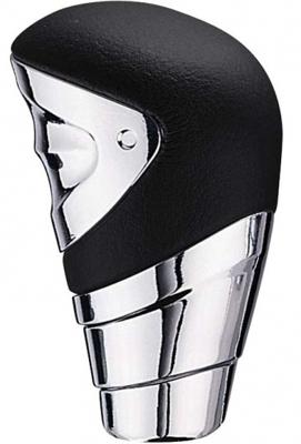 AutoStyle pookknop universeel M4 leer/chroom 9,5 cm zwart/zilver AutoStyle pookknop universeel M4 leer/chroom 9,5 cm zwart/zilver