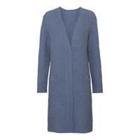 Gebreide jas van bio-scheerwol met zakken, jeansblauw 36/38