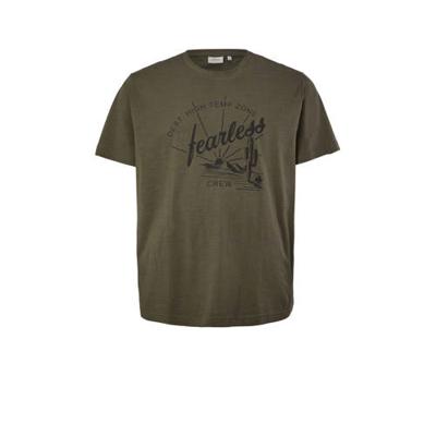 s.Oliver T-shirt met printopdruk donkergroen