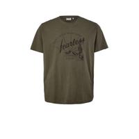 s.Oliver T-shirt met printopdruk donkergroen