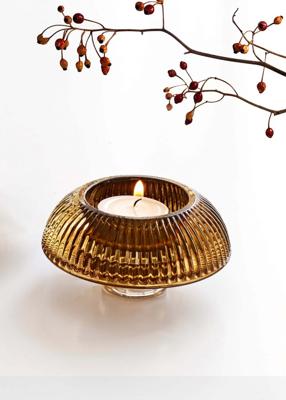 Kandelaars Yolo - Glas - Cognac Kandelaars Yolo - Glas - Cognac