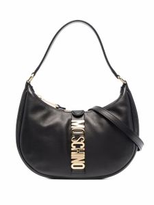 Moschino sac porté épaule à plaque logo - Noir