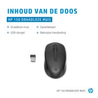 HP 150 Muis Draadloos Optisch Zwart 3 Toetsen 1600 dpi - thumbnail