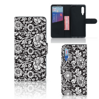 Xiaomi Mi 9 Hoesje Black Flowers - thumbnail