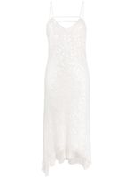 Patrizia Pepe robe asymétrique à sequins - Blanc