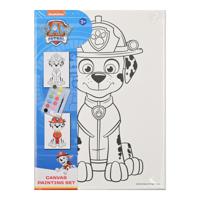 Canvas Schilderset Paw Patrol Incl. 12 Verschillende Kleuren Waterverf + Penseel