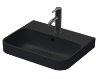 Duravit Happy D.2 Plus opzetwastafel 50 cm, met overloop en kraangat, mat antraciet