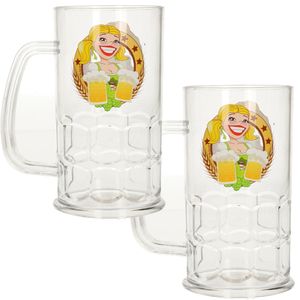 6x stuks plastic bierpullen Oktoberfest van 400 ml   -