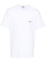 MSGM t-shirt en coton à logo brodé - Blanc