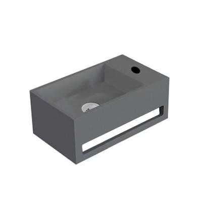 Fontein Toilet - Toiletmeubel WC Solid Surface 36x16cm - Betonlook Rechts Fontein Toilet - Toiletmeubel WC Solid Surface 36x16cm - Betonlook Rechts